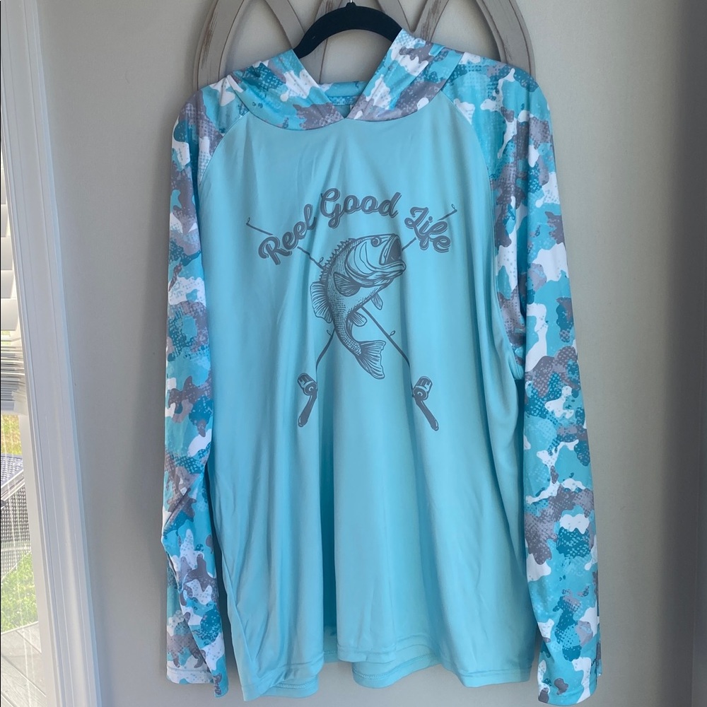 Paragon Reel Good Life UPF 50 fishing Hoodie size XL NWOT